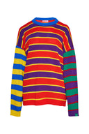 karavan fall winter 26' collection meryem knitted pullover red yellow purple green lines