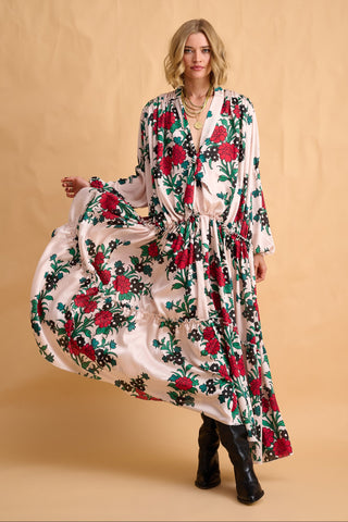 karavan clothing fashion fall winter 25 homecoming collection miranda dress ivory green red carnation