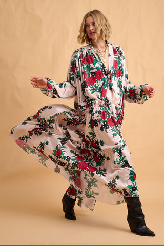 karavan clothing fashion fall winter 25 homecoming collection miranda dress ivory green red carnation