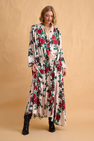 karavan clothing fashion fall winter 25 homecoming collection miranda dress ivory green red carnation