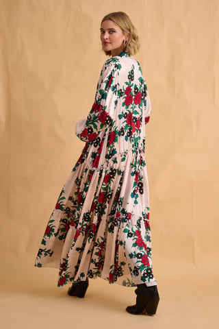 karavan clothing fashion fall winter 25 homecoming collection miranda dress ivory green red carnation