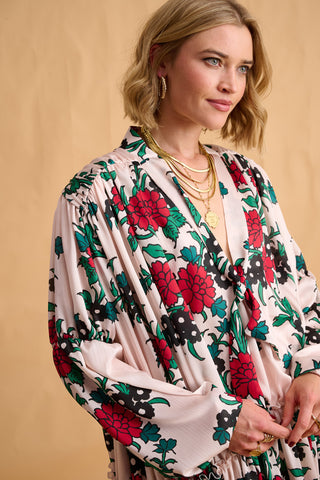 karavan clothing fashion fall winter 25 homecoming collection miranda dress ivory green red carnation