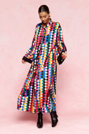 karavan fall winter 26' collection mulan dress multicolor square