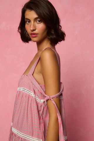 karavan clothing fashion spring summer 26 nai weekendwear collection muse dress red stripes
