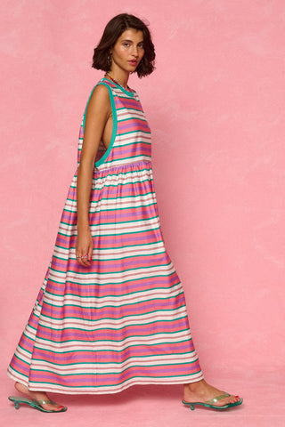 karavan clothing fashion spring summer 26 nai weekendwear collection nadia dress mint purple lines