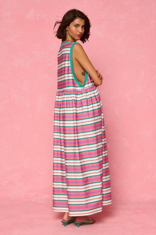 karavan clothing fashion spring summer 26 nai weekendwear collection nadia dress mint purple lines