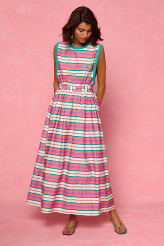karavan clothing fashion spring summer 26 nai weekendwear collection nadia dress mint purple lines