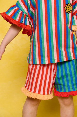karavan clothing fashion spring summer 26 rookies collection nala shorts pink blue stripes