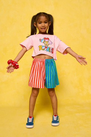 karavan clothing fashion spring summer 26 rookies collection nala shorts pink blue stripes