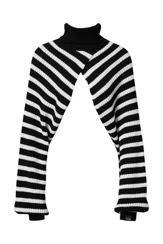karavan clothing fashion fall winter 25 homecoming collection nancy knitted shrug black white stripes