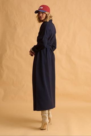 karavan clothing fashion fall winter 25 homecoming krvn collection naoko knitted dress dark blue