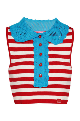 karavan clothing fashion spring summer 26 nai collection nellie knitted top red white