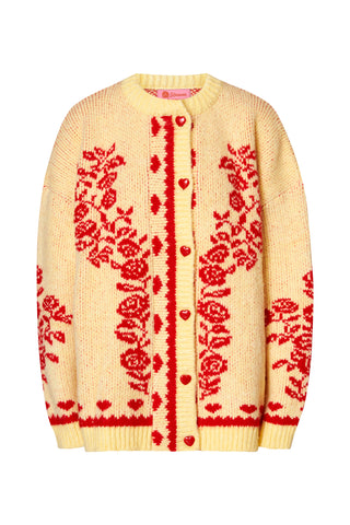 karavan clothing fashion fall winter 25 homecoming collection neville knitted cardigan lemon