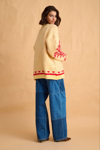 karavan clothing fashion fall winter 25 homecoming collection neville knitted cardigan lemon