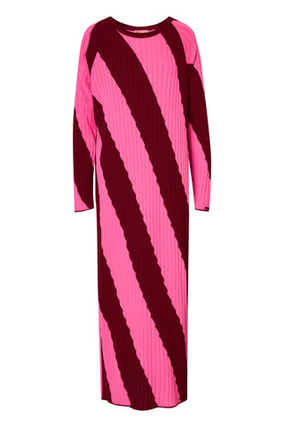 karavan clothing fashion fall winter 25 homecoming collection casey knitted dress pink red stripes