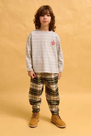 karavan clothing fashion fall winter 25 homecoming rookies collection noddy trousers checked green ivory