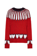 karavan fall winter 26' collection nora pullover knitted hearts red