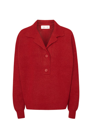 karavan clothing fashion fall winter 25 homecoming krvn collection olsen knitted sweater red