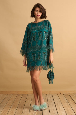 karavan clothing fashion KRVN well i did fall winter 24 25 christmas edition orabella dress green