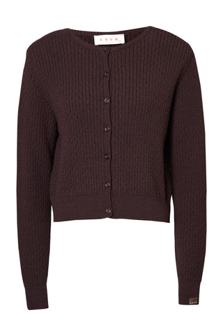 karavan clothing fashion fall winter 25 krvn homecoming collection orenda knitted cardigan brown