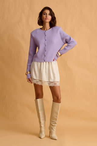 karavan clothing fashion fall winter 25 krvn homecoming collection orenda knitted cardigan lilac