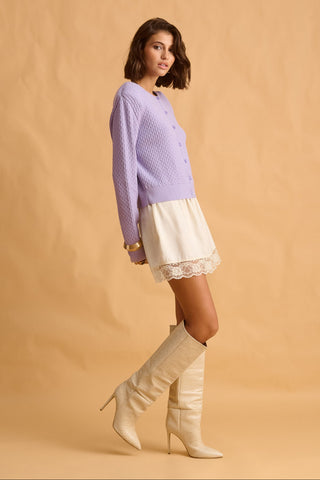 karavan clothing fashion fall winter 25 krvn homecoming collection orenda knitted cardigan lilac