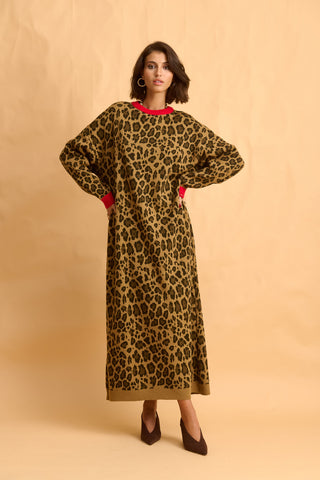 karavan clothing fashion fall winter 25 homecoming collection orfilia knitted dress leopard