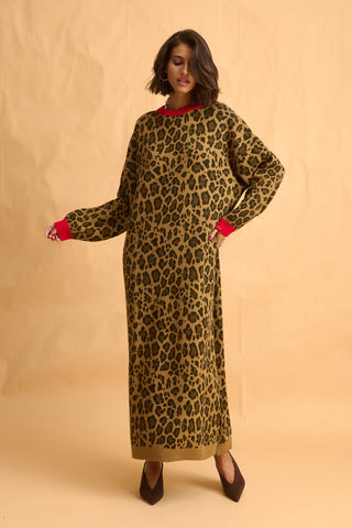 karavan clothing fashion fall winter 25 homecoming collection orfilia knitted dress leopard