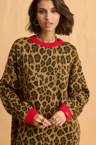 karavan clothing fashion fall winter 25 homecoming collection orfilia knitted dress leopard