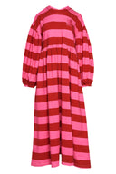 karavan fall winter 26' collection paloma dress pink red lines