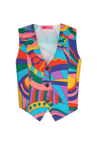 karavan clothing fashion spring summer 26 nai collection pandora vest boat multicolor abstract