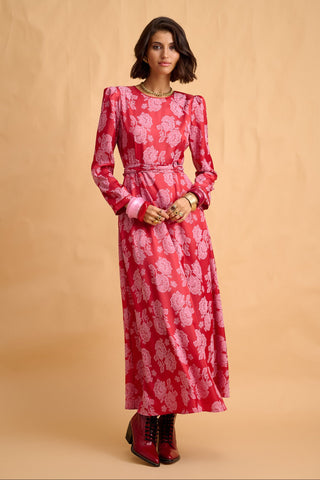 karavan clothing fashion fall winter 25 homecoming collection penelope dress pink red floral