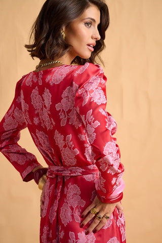 karavan clothing fashion fall winter 25 homecoming collection penelope dress pink red floral