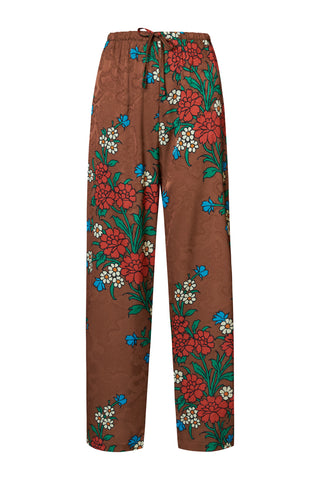 karavan clothing fashion fall winter 25 homecoming collection effie trousers brown red floral