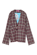 karavan loungewear planet fall winter 26' collection pinot cardigan burgundy checked