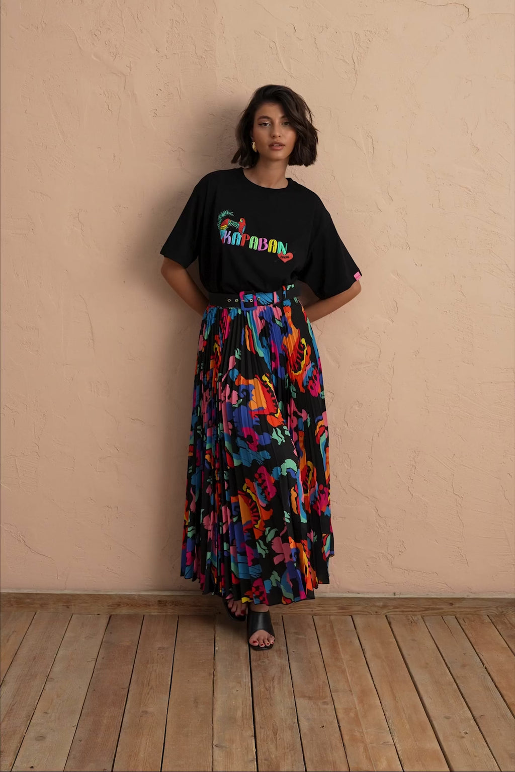 karavan clothing fashion spring summer 25 valeria skirt abstract black