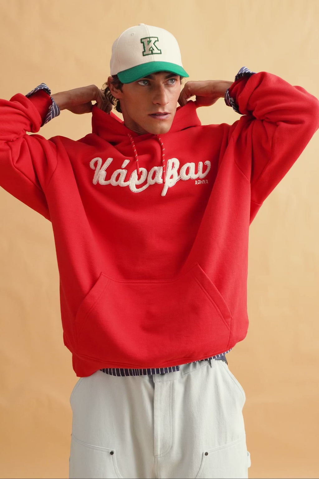 karavan clothing fashion fall winter 25 homecoming men collection dani hoodie red logo