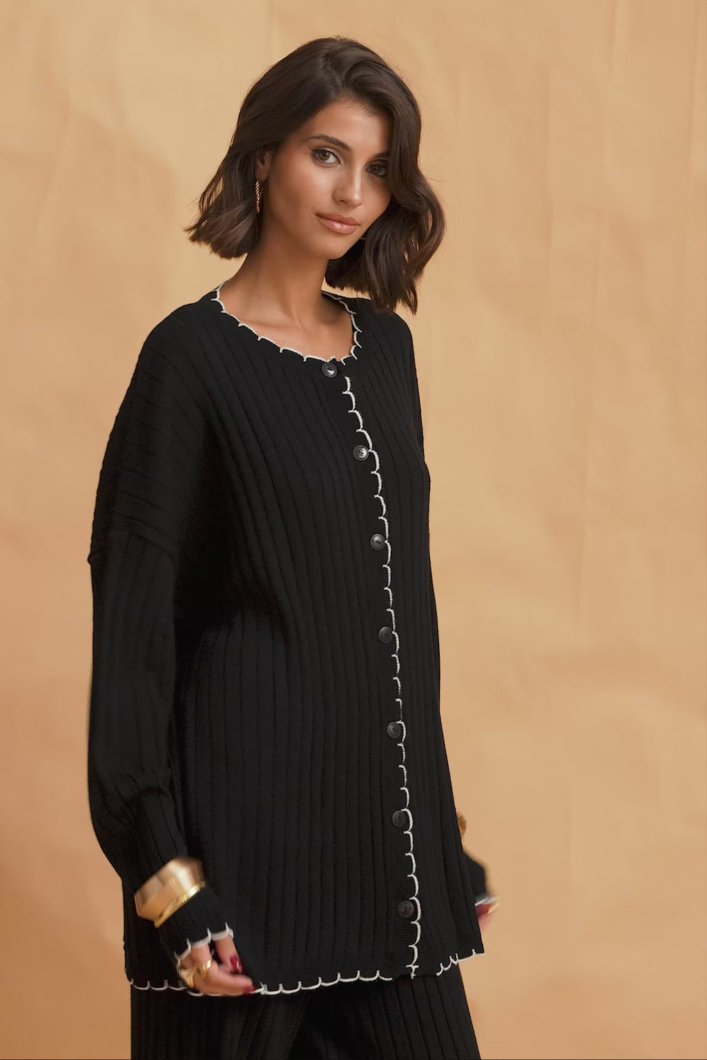 karavan clothing fashion fall winter 25 homecoming krvn collection cherith knitted shirt black