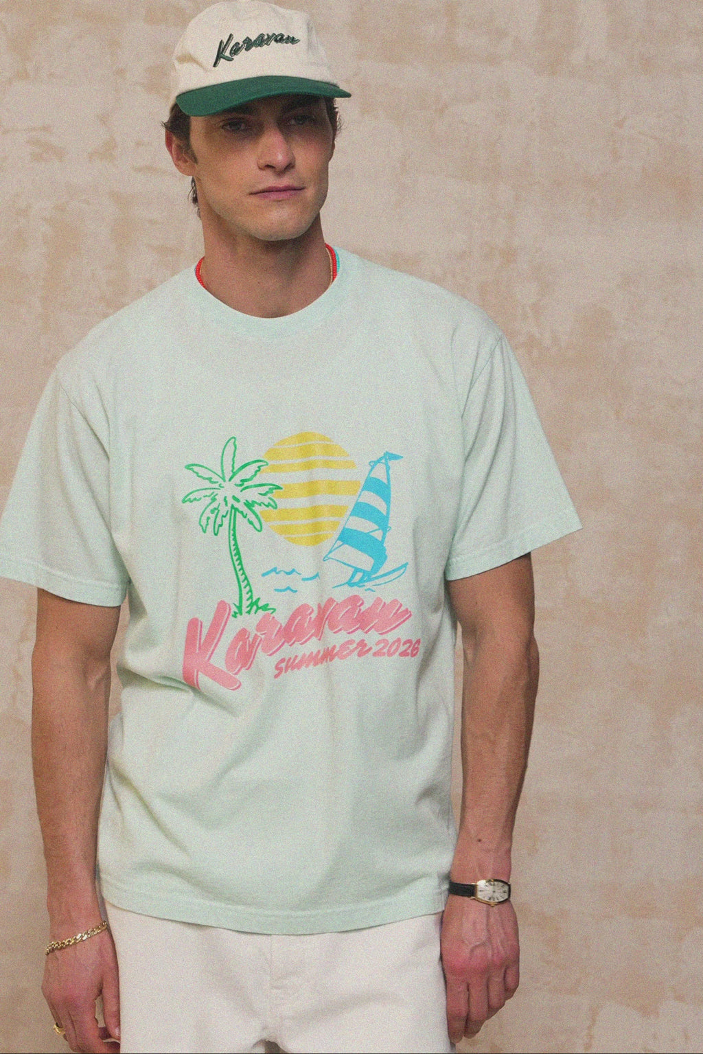 karavan clothing fashion spring summer 26 men nai collection steven tee aqua blue