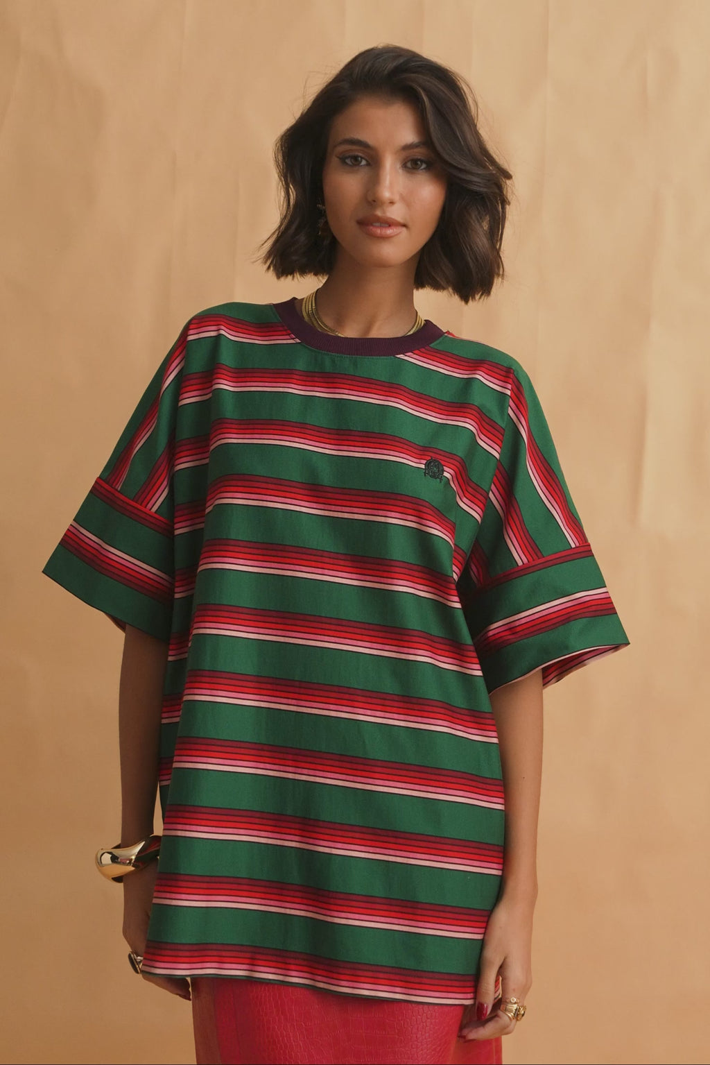 karavan clothing fashion fall winter 25 homecoming collection aggie tee green stripes