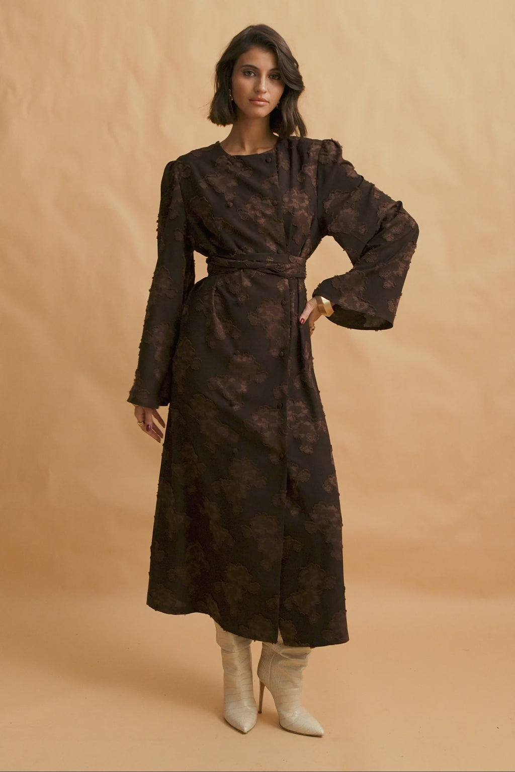 karavan clothing fashion fall winter 25 krvn homecoming collection karen dress brown