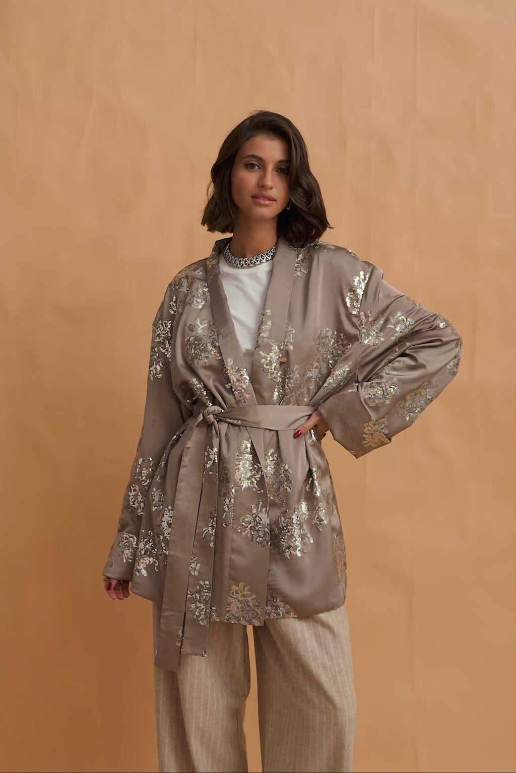 karavan clothing fashion fall winter 25 krvn homecoming collection robin kimono beige