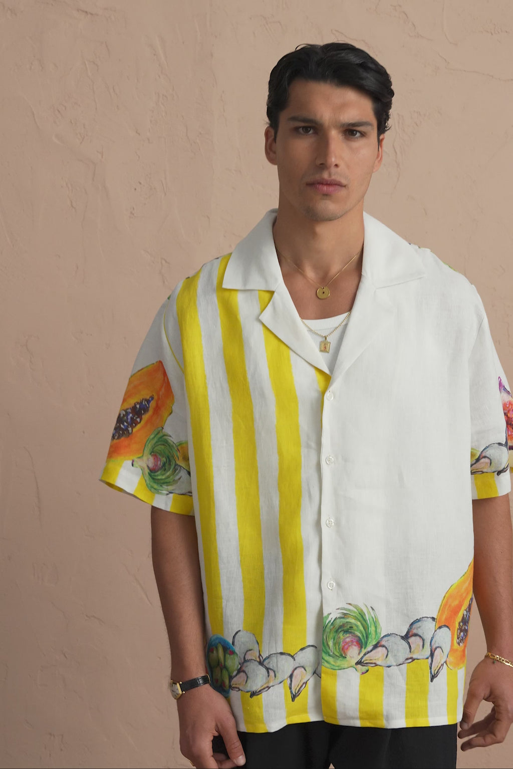 karavan clothing tosa kalokairia spring summer 25 men collection erik shirt yellow summer meal
