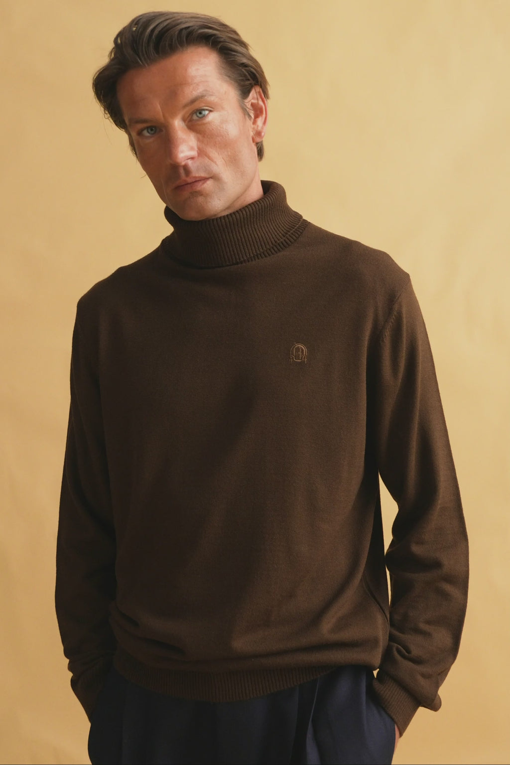 karavan clothing fashion fall winter 25 homecoming men collection emilio knitted sweater brown