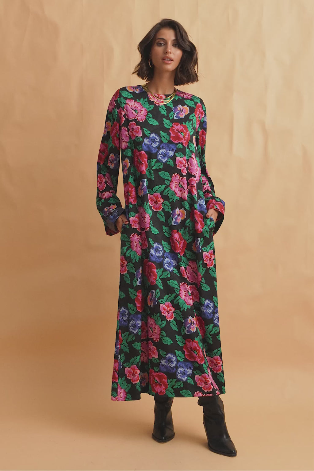 karavan clothing fashion fall winter 25 homecoming collection jolene dress pixel black