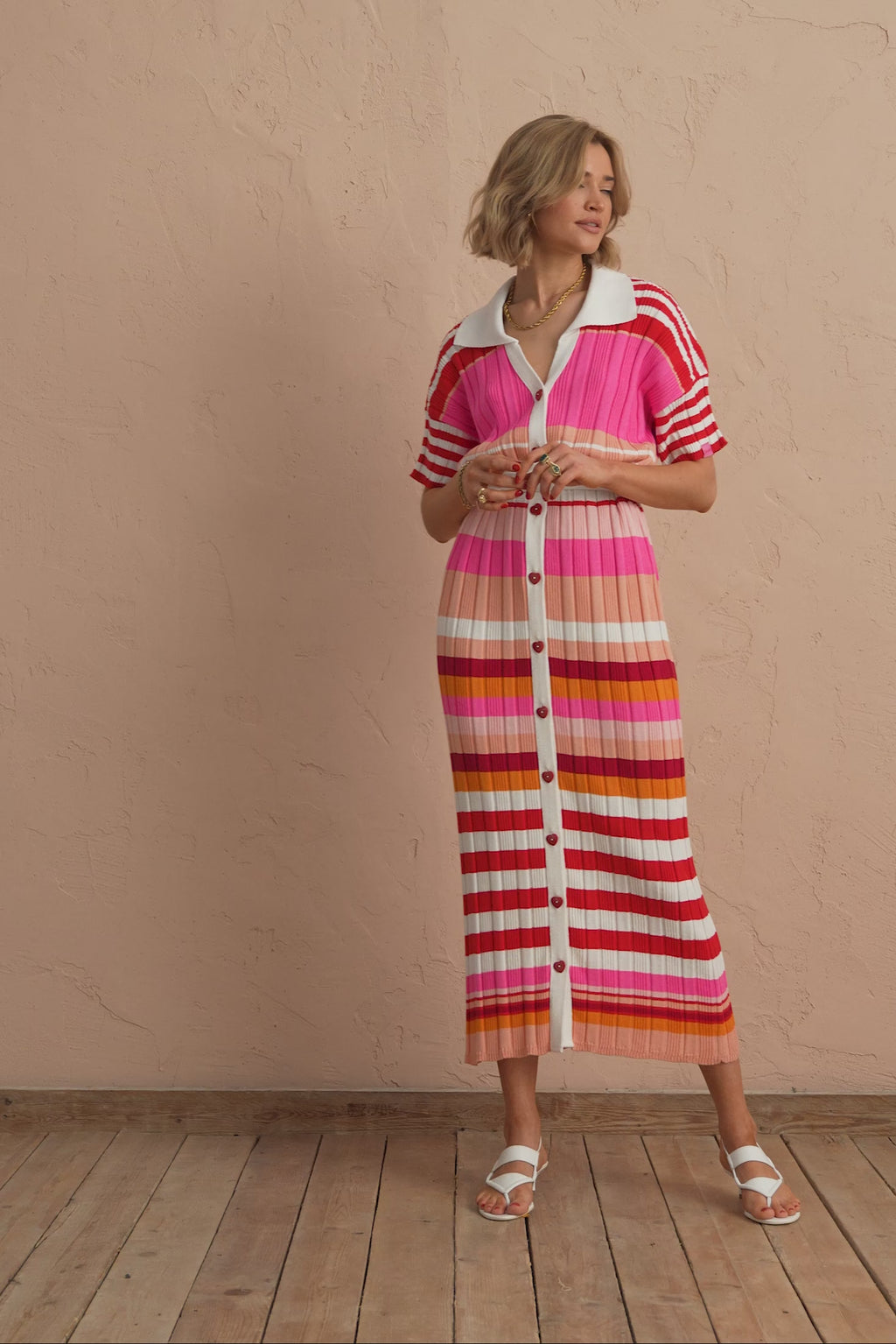karavan clothing fashion spring summer 25 kimber knitted dress multicolor stripes