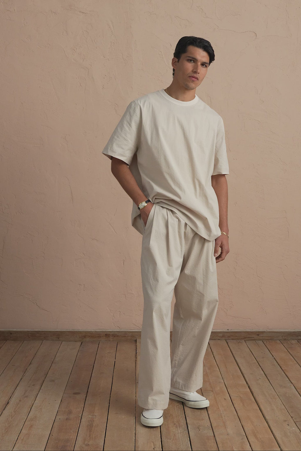 karavan clothing tosa kalokairia spring summer 25 men collection owen trousers ivory