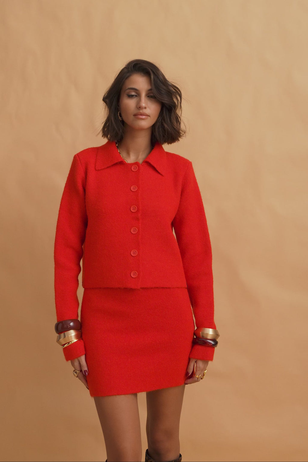 karavan clothing fashion fall winter 25 homecoming krvn collection abigail knitted top red