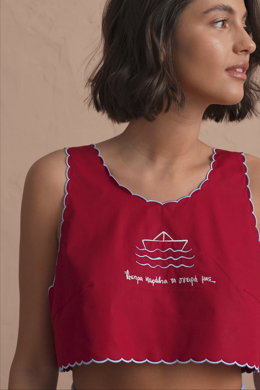 karavan clothing fashion spring summer 25 planet karavan red crop top boat