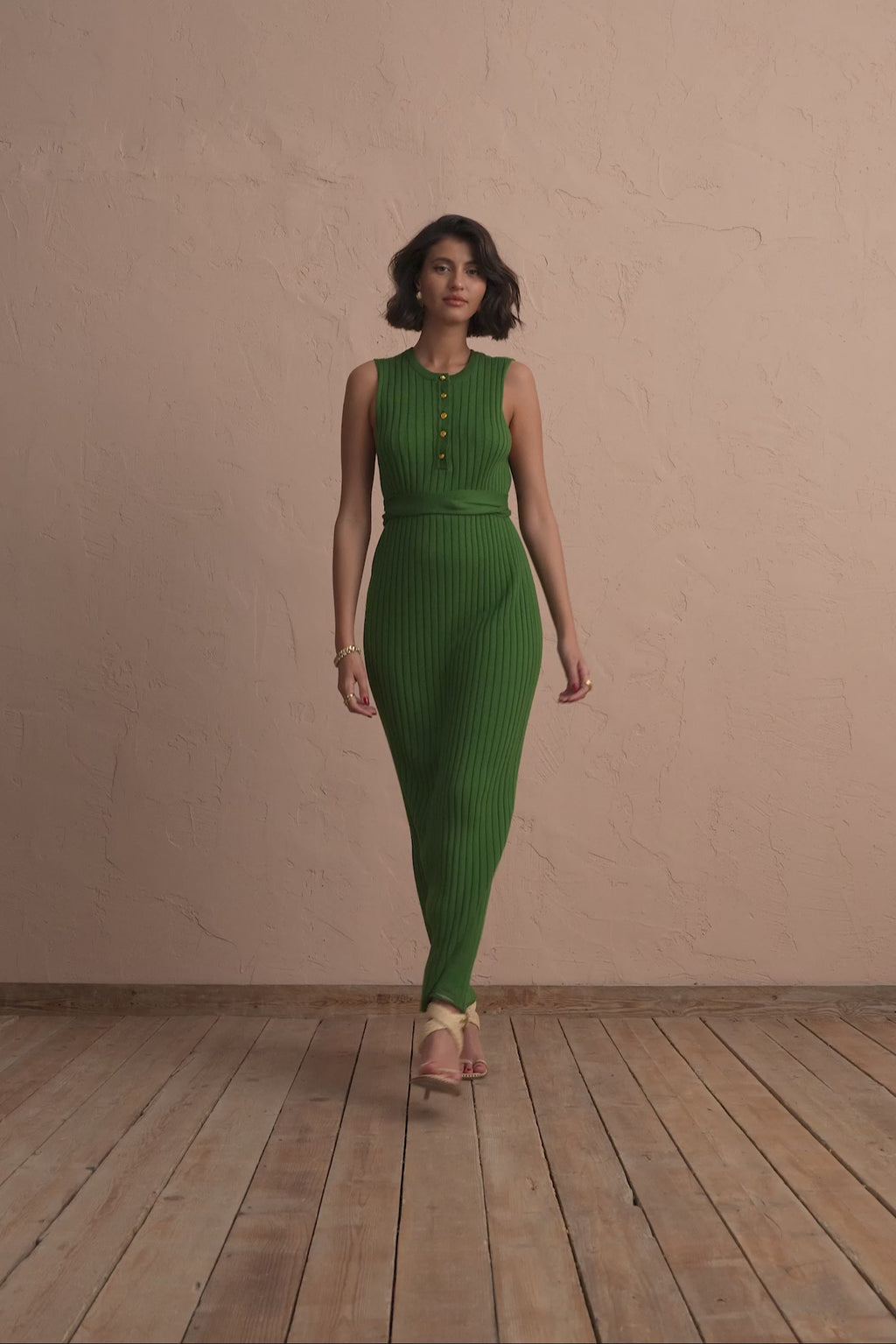 karavan clothing fashion spring summer 25 krvn kali knitted dress green
